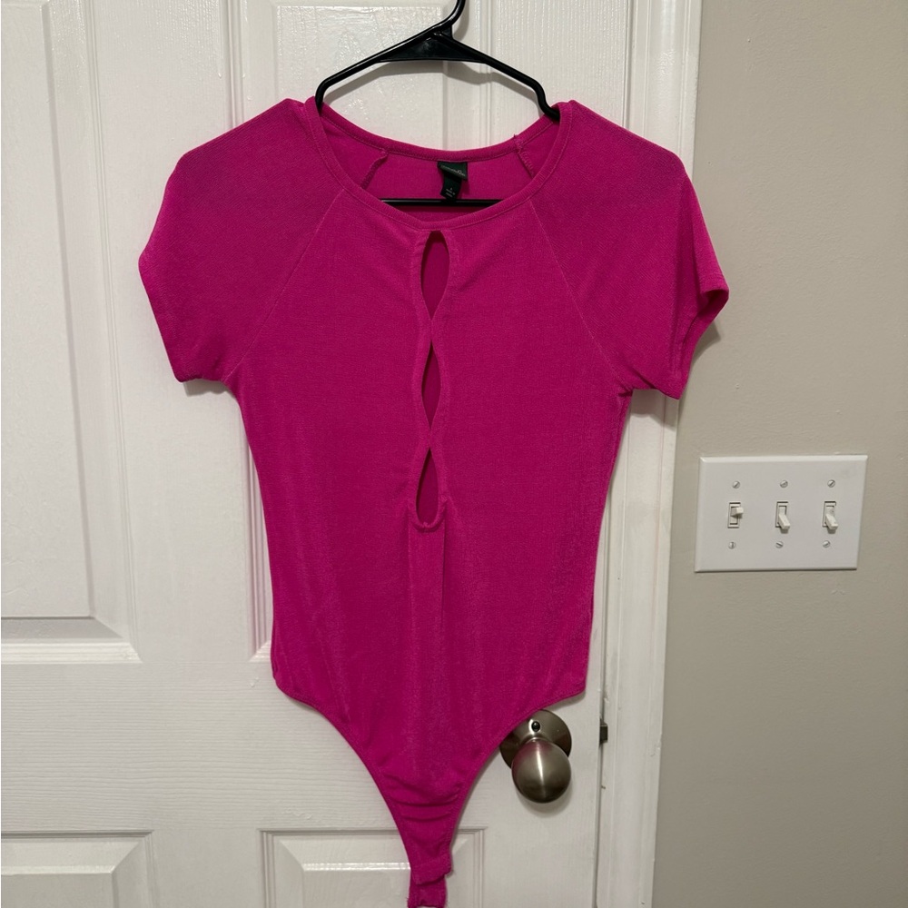 Wild Fable Fuchsia Cut-Out Bodysuit